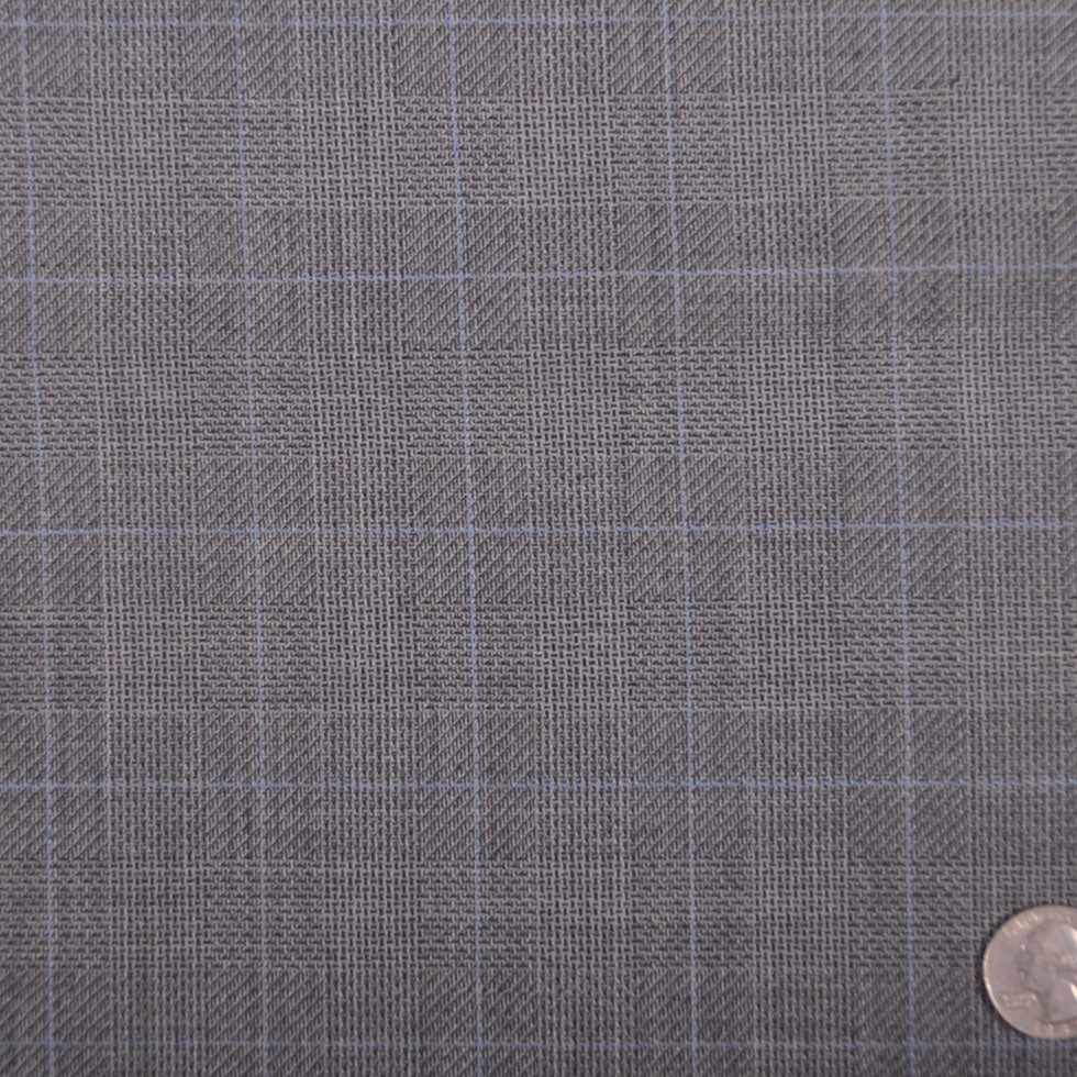 Gray/Chalk Blue Plaid Suiting