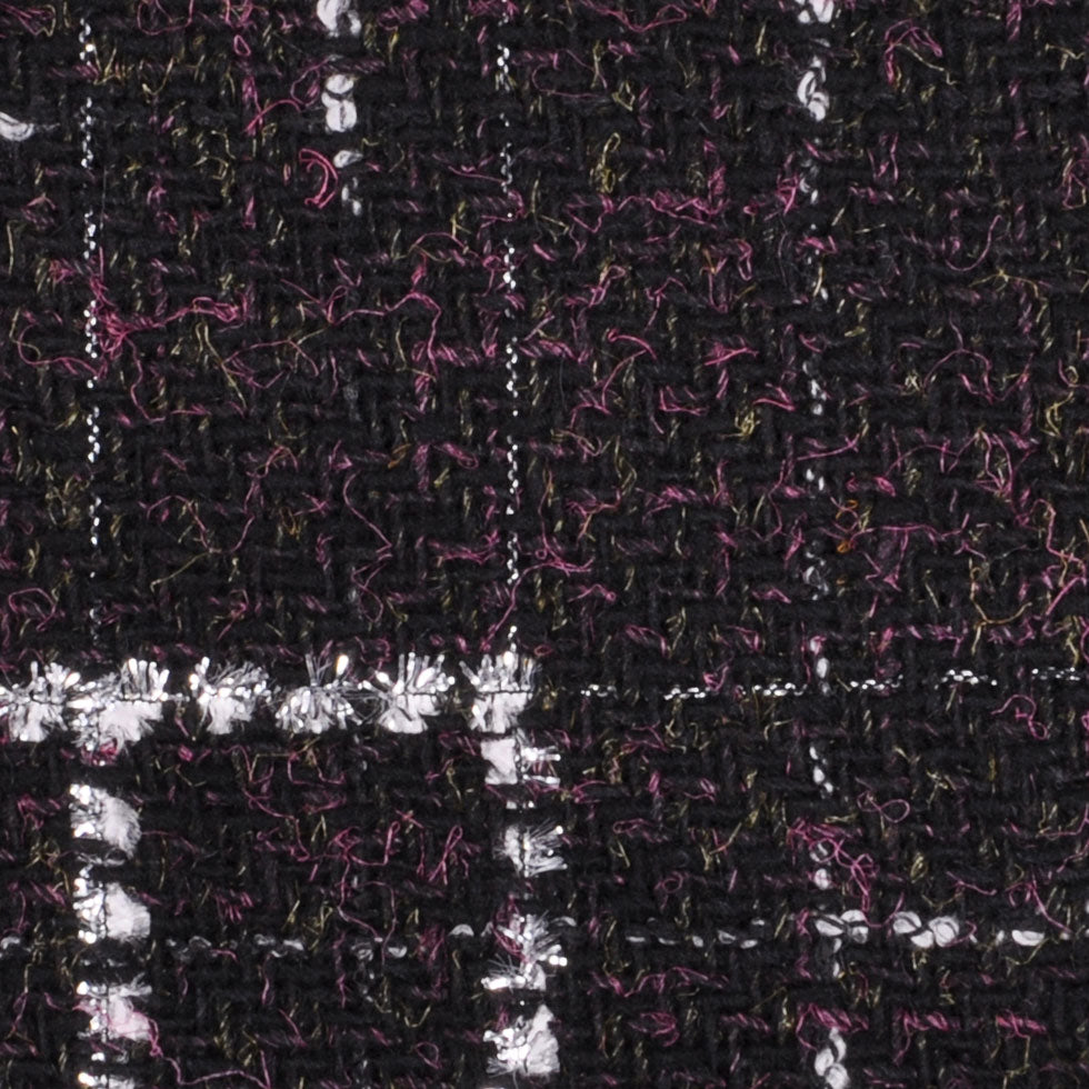 Black/White/Silver Solid Woven Detail