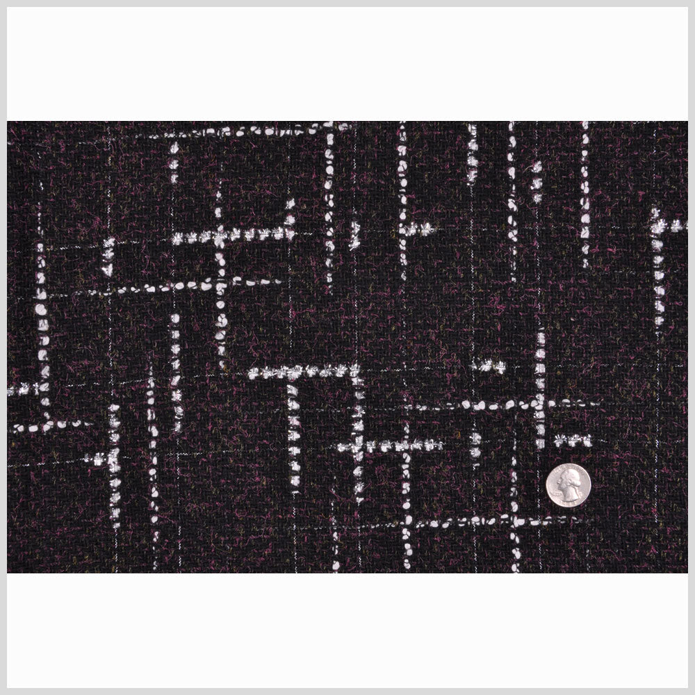 Black/White/Silver Solid Woven Full