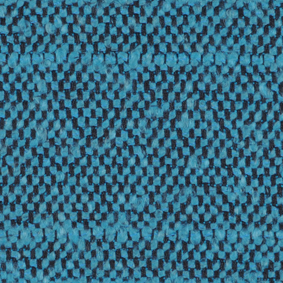 Aqua and Black Slubbed Polyester Woven Detail