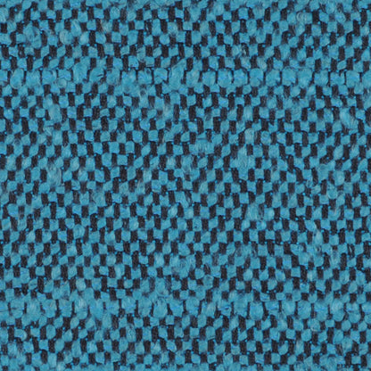Aqua and Black Slubbed Polyester Woven Detail