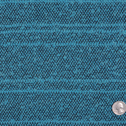 Aqua and Black Slubbed Polyester Woven