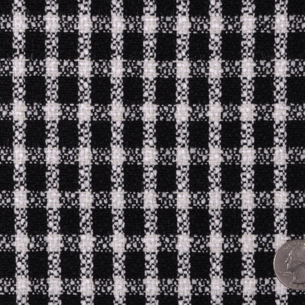 Black/Off-White Plaid Coating