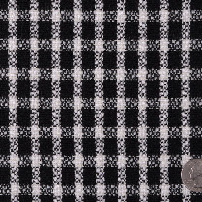 Black/Off-White Plaid Coating