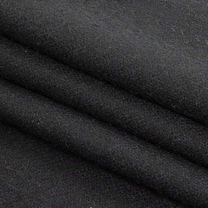 American Black Camel Hair Coating Folded