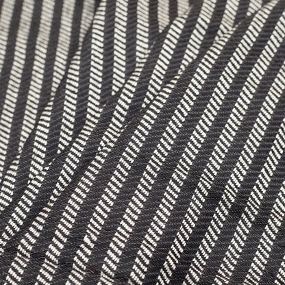 Black/Off-White Herringbone Wool Woven Folded