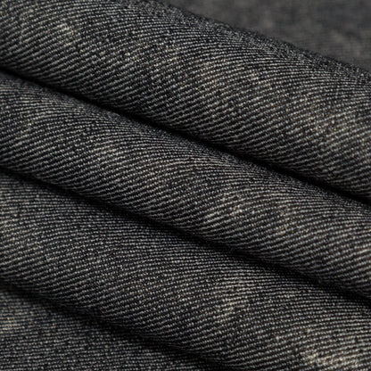 Donna Karan Italian Charcoal, Champagne and Metallic Gold Reversible Stretch Wool Twill Folded