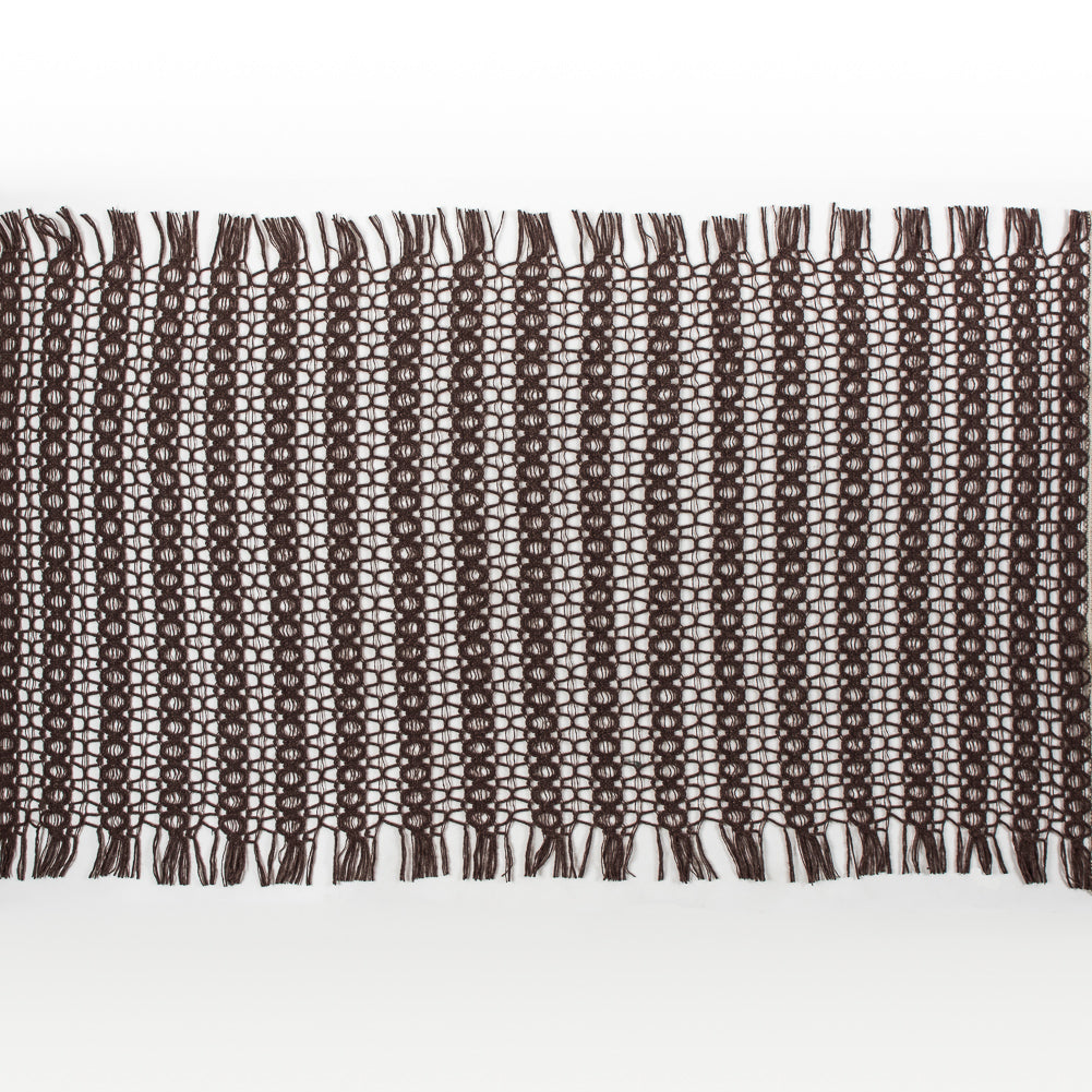 Brown Wool Blended Novelty Knit Folded