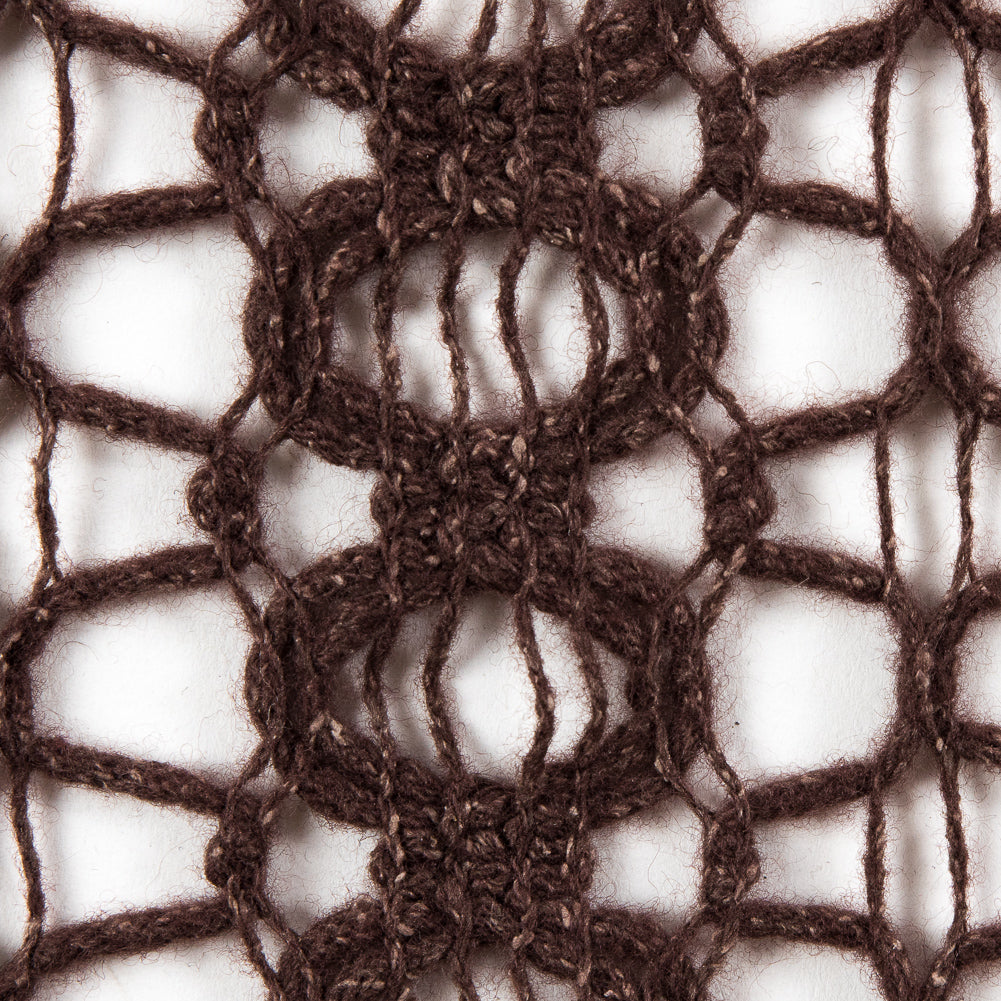 Brown Wool Blended Novelty Knit Full