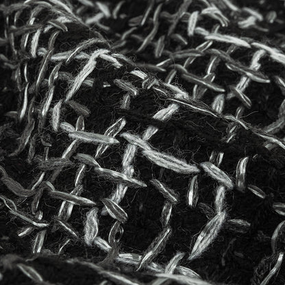 Black/Gray Solid Knits Detail
