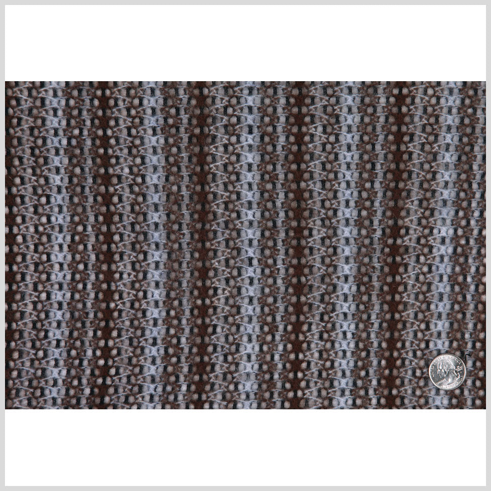 Brown/White/Black Striped Wool-Acrylic Knit Full