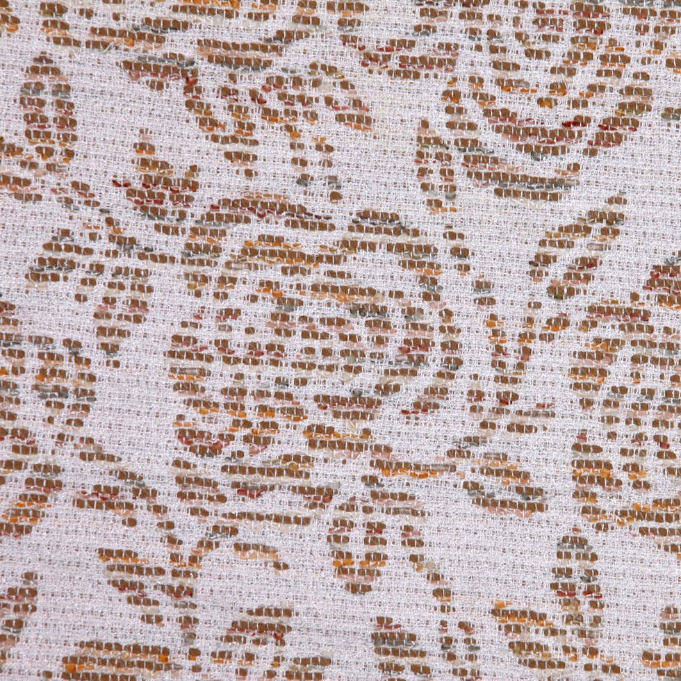 White/Beige Floral Woven