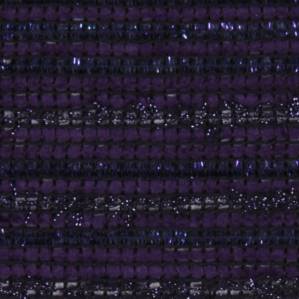 British Purple Metallic Striped Wool Detail