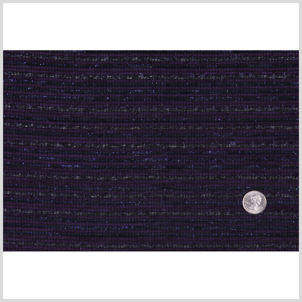 British Purple Metallic Striped Wool Full