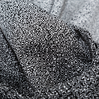 Italian Black and White Geometric Ombre Polyester Jacquard Panel Detail