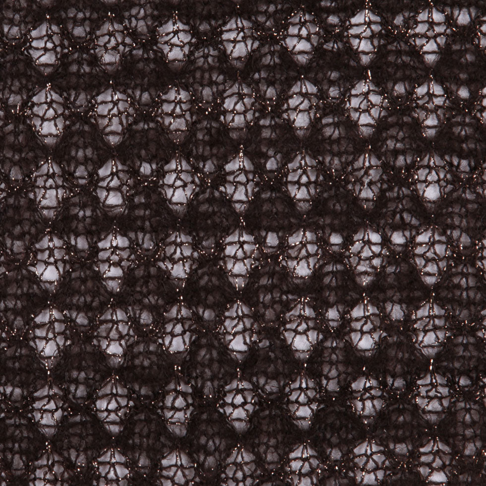 Brown/Gold Solid Novelty Knit Detail