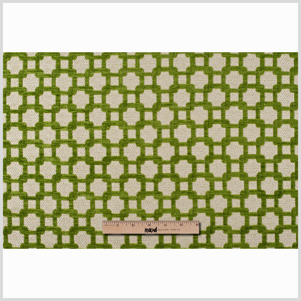 Apple Green/Metallic Cream Net Chenille with Metallic Base Full