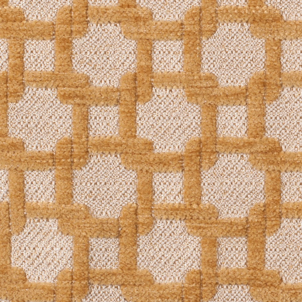 Canary/Metallic Cream Net Chenille with Metallic Base Detail
