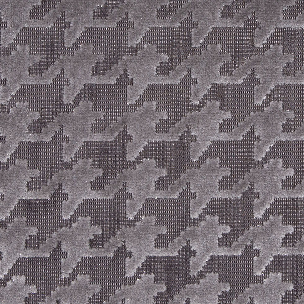 Charcoal Gray/Light Gray Houndstooth Velvet Detail