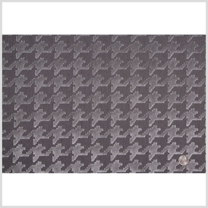 Charcoal Gray/Light Gray Houndstooth Velvet Full