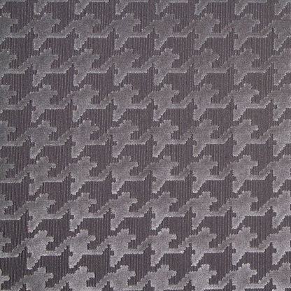 Charcoal Gray/Light Gray Houndstooth Velvet