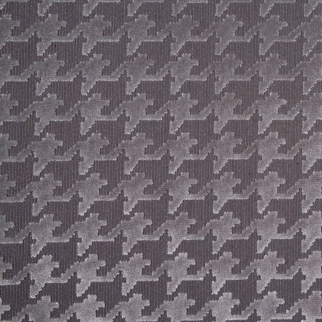 Charcoal Gray/Light Gray Houndstooth Velvet