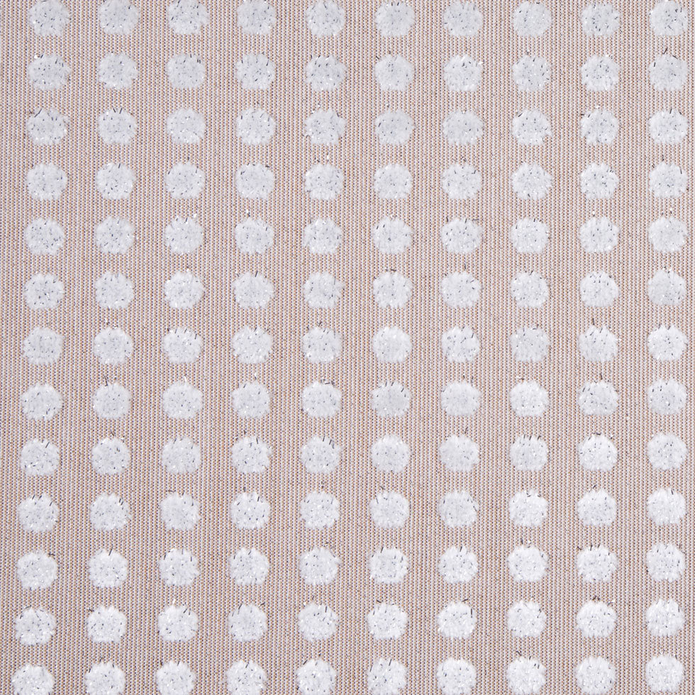 Toffee/Light Gray Polka Dots Velvet