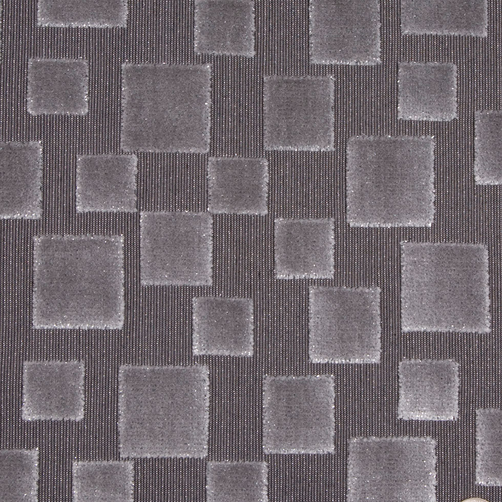 Charcoal Gray/Light Gray Geometric Velvet Detail