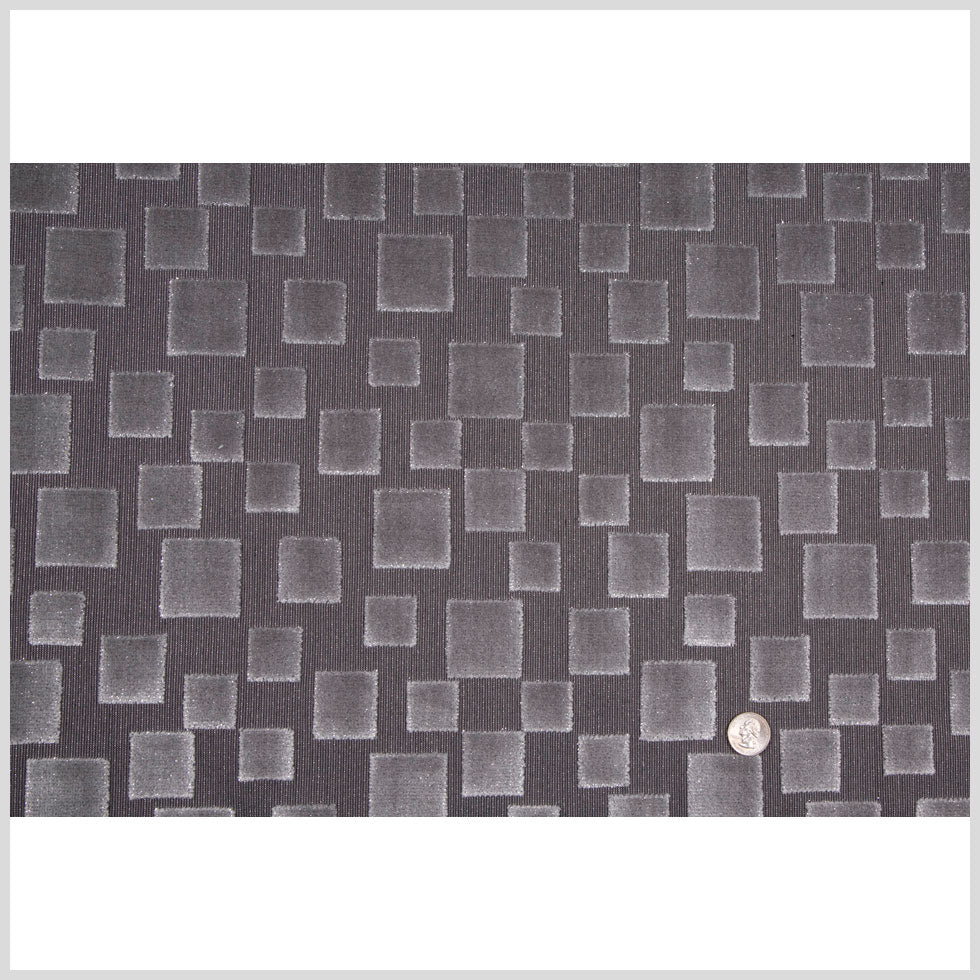 Charcoal Gray/Light Gray Geometric Velvet Full