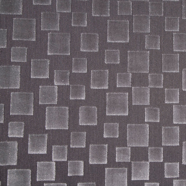 Charcoal Gray/Light Gray Geometric Velvet