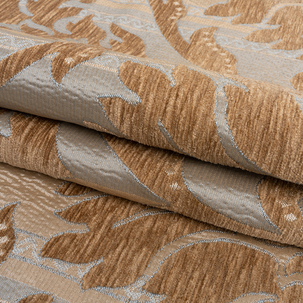 Driftwood/Duck Egg Damask Chenille Folded
