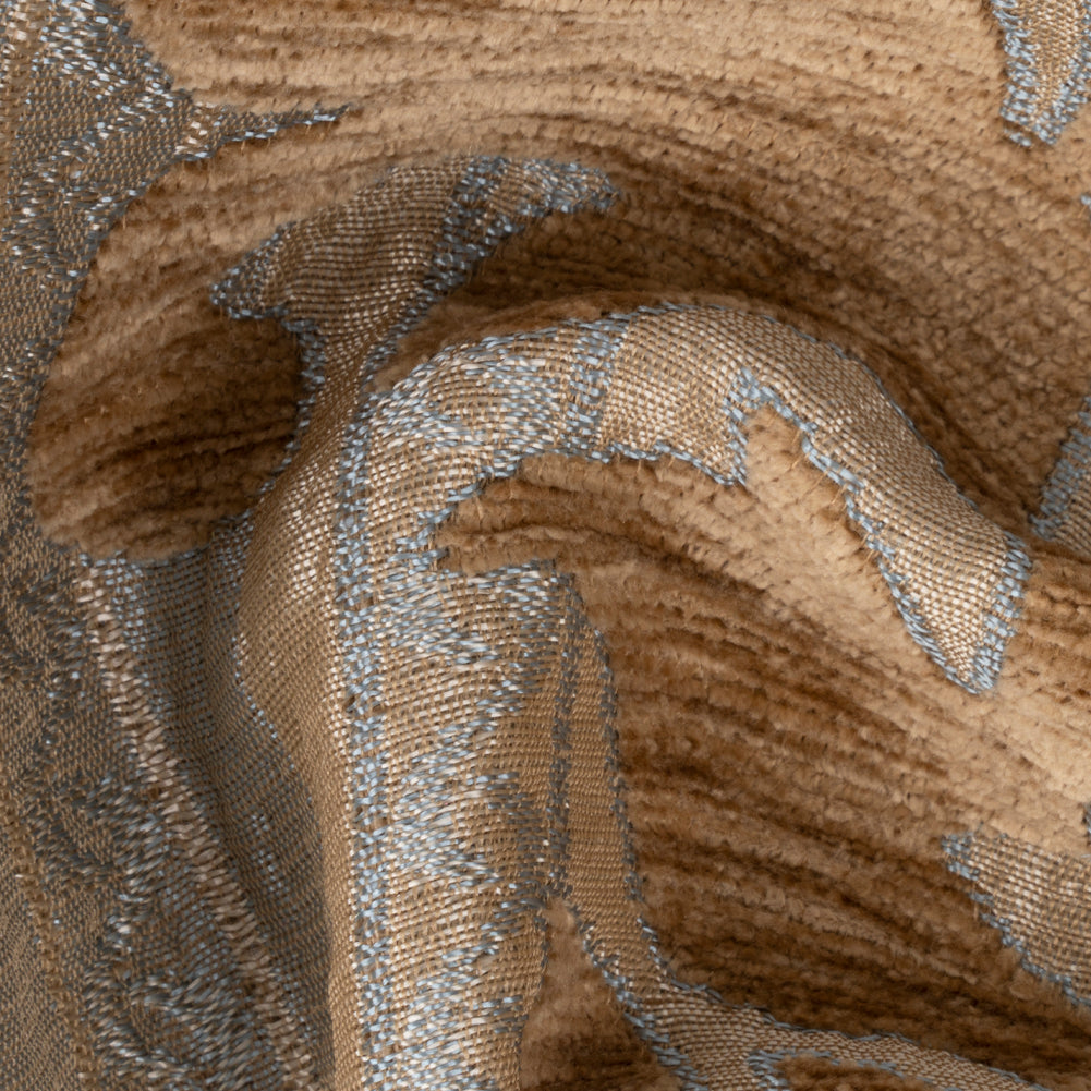 Driftwood/Duck Egg Damask Chenille Detail