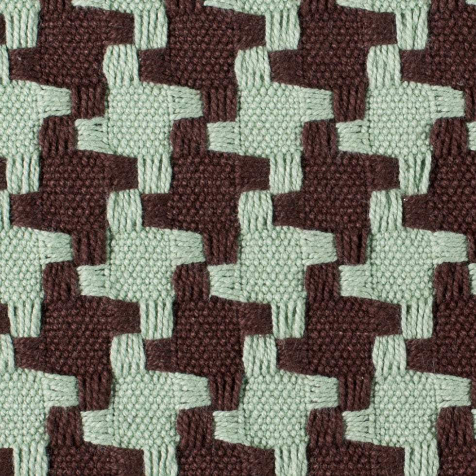 Chocolate/Robin Houndstooth Woven Detail