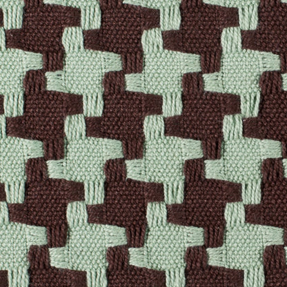 Chocolate/Robin Houndstooth Woven Detail