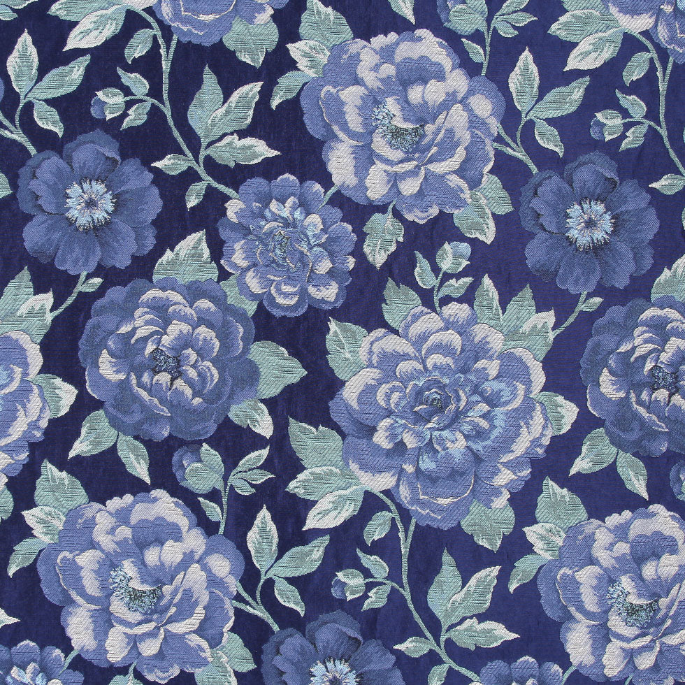 Marine/Sage/Beige Floral Woven Detail