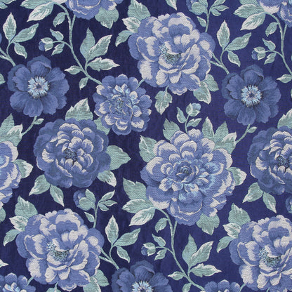 Marine/Sage/Beige Floral Woven Detail