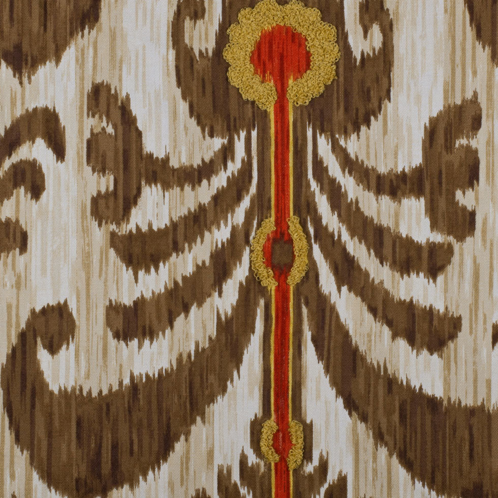 Brown & Red Porcini Ikat Prints