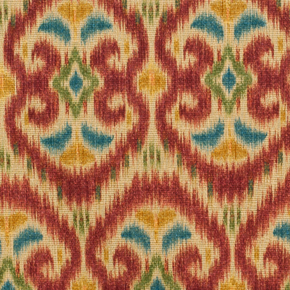 Beige & Red Gem Ikat Prints Detail