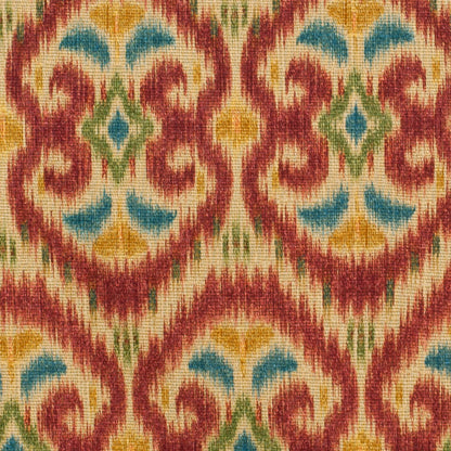 Beige & Red Gem Ikat Prints Detail
