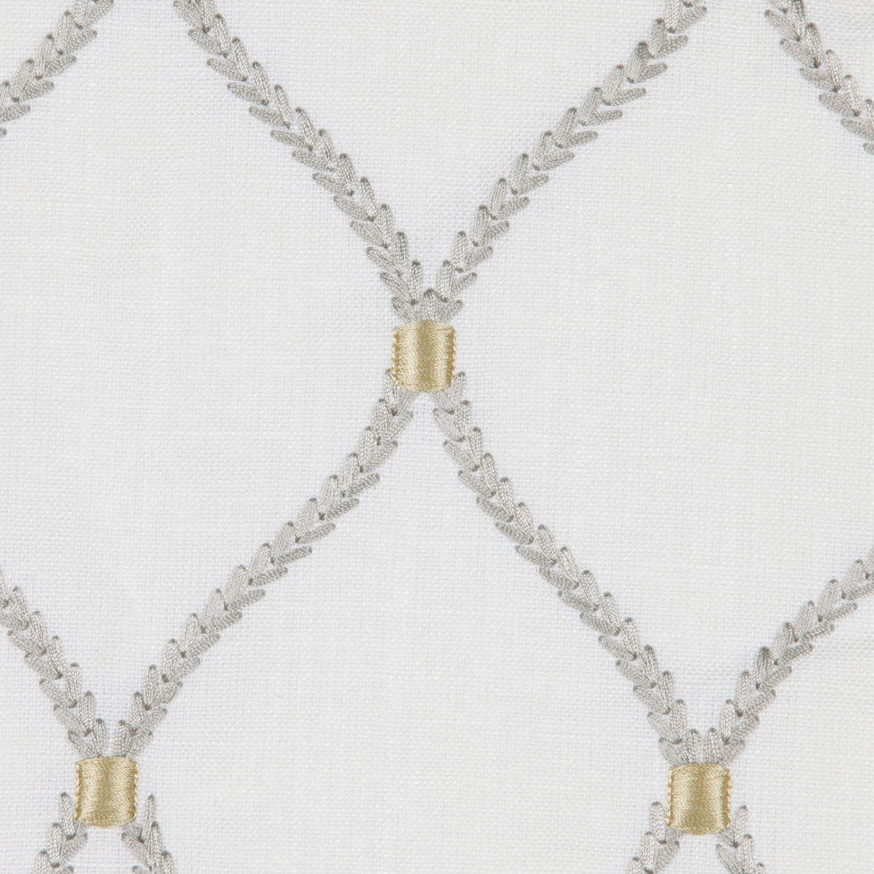 White Classical Rayon Embroidered Linen Detail