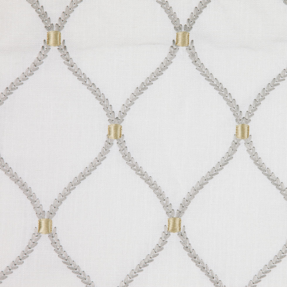 White Classical Rayon Embroidered Linen
