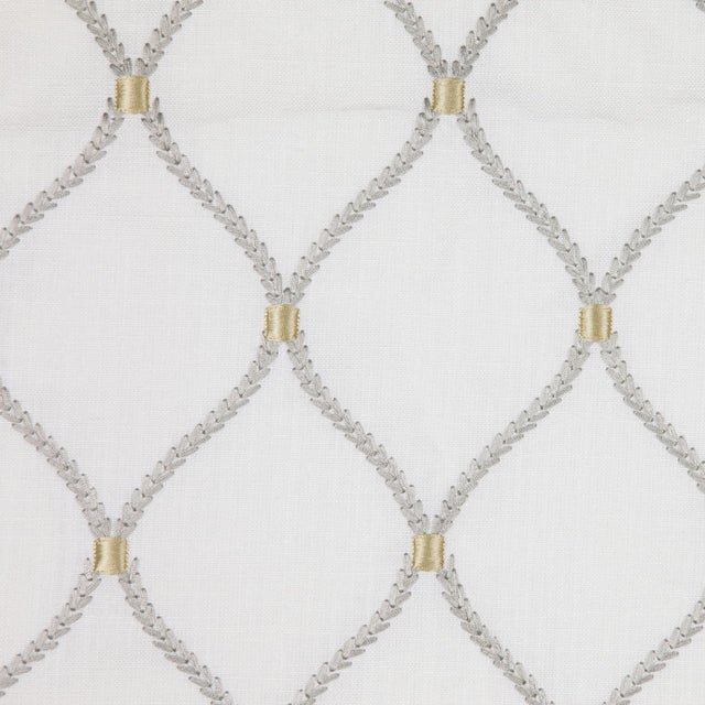 White Classical Rayon Embroidered Linen