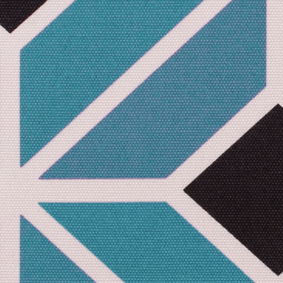 Teal and Black Geometric Geometric Canvas Detail