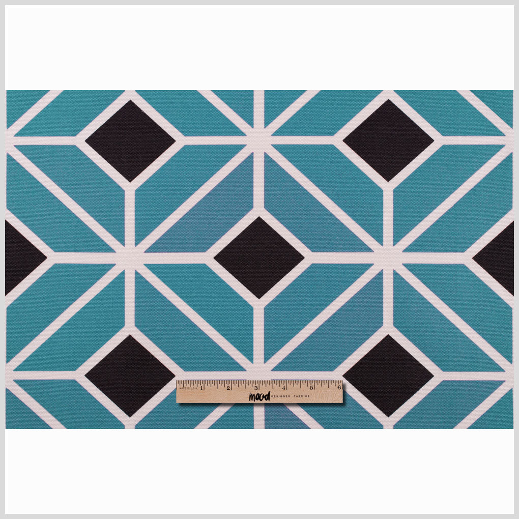 Teal and Black Geometric Geometric Canvas Full