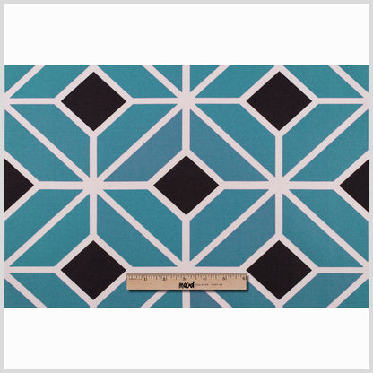 Teal and Black Geometric Geometric Canvas Full