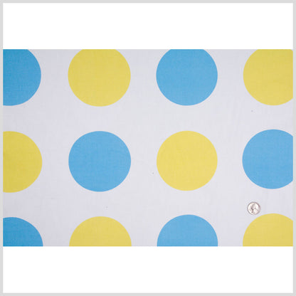 Off-White/Maize/Sky Blue Polka Dots Canvas Full
