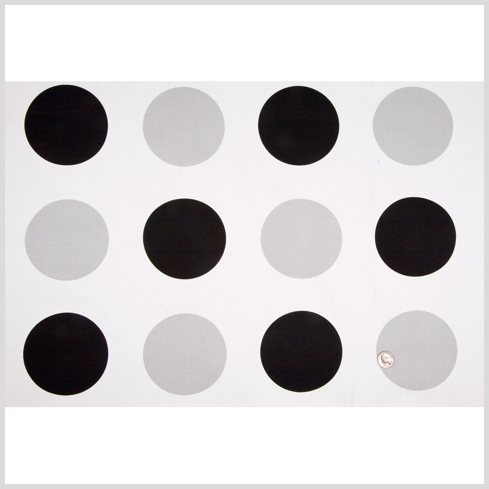 Off-White/Black/Gray Polka Dots Canvas Full