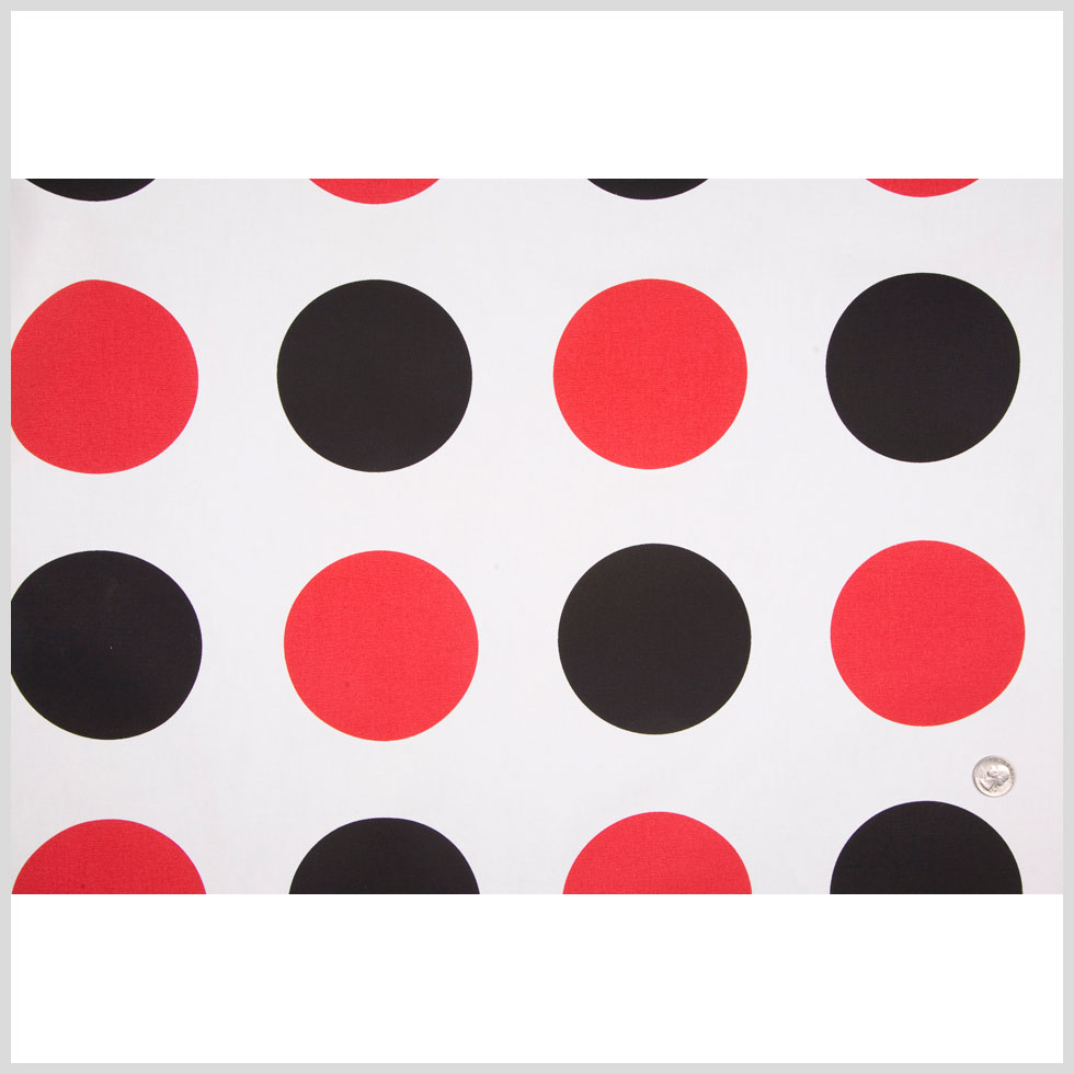 Off-White/Black/Primary Red Polka Dots Canvas Full