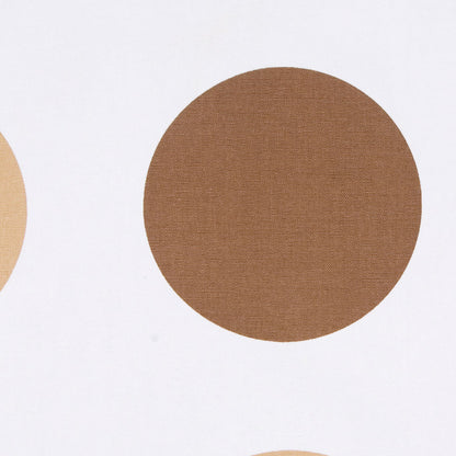 Off-White/Chocolate/Tan Polka Dots Canvas Detail