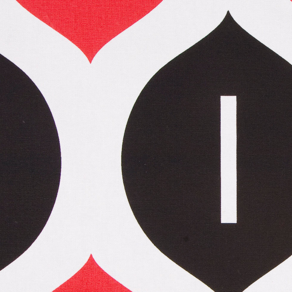 Off-White/Black/Primary Red Geometric Canvas Detail